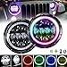 4XBEAM 7 Inch RGB Halo LED Headlights for Jeep Wrangler JK LJ TJ CJ Hummer H2 H1 Sahara Sport Rubicon | DOT Approved
