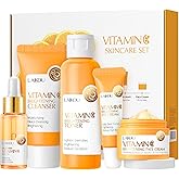 Skincare Gift Set for Teenage Girls,Vitamin C Skin Care Set - 5 Piece Gentle Skin Cleaning & Care Travel Size Kit With Cleanser, Toner, Face Serum,Eye Cream,Face Cream Brighten Face Skin Care Kit
