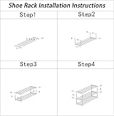 Flosvotals 3 Tier Shoe Rack Space Saving Metal Storage Organizer Black XJ123 view 7