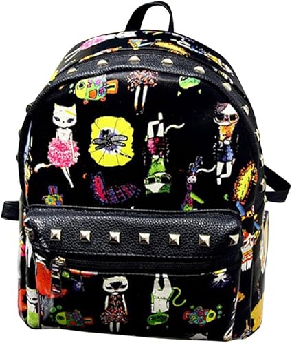 Amazon Co Jp ファンスゴッド Fansgod レディースバッグ ファッション 通学 旅行 通勤 リュックサック スタッズブラック 服 ファッション小物