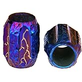 Barrel Shaped Lightning Titanium Pendant DIY Knife Lanyard Bead EDC Zipper Pull Parachute Cord Bead Pendant (Pack of 2) MGA-SG