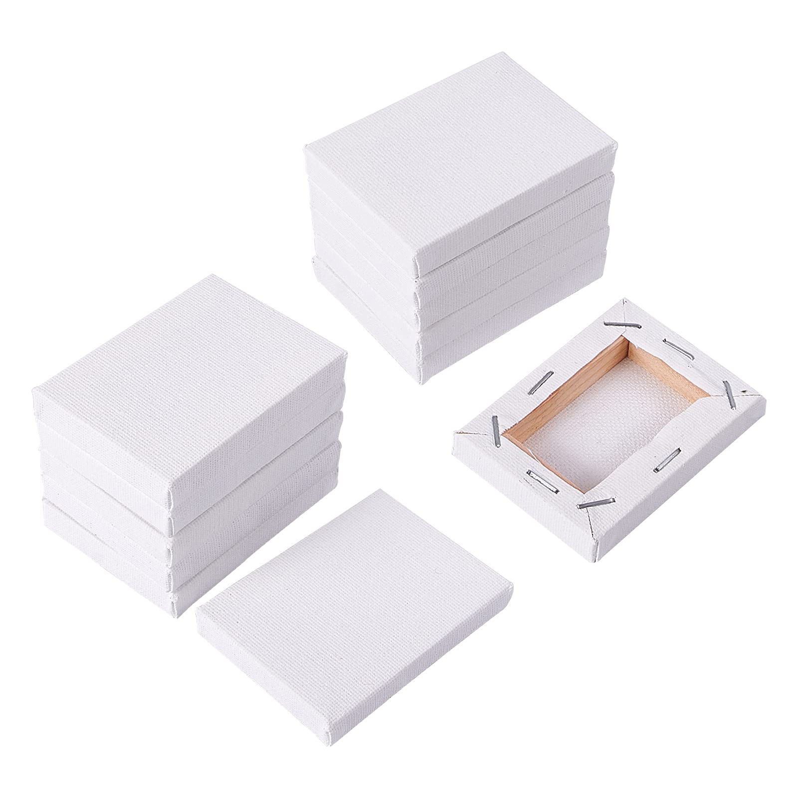 NBEADS 15 Packs Mini Canvas Panel, 7x5cm Painting Sketchpad Wooden Sketchpad Drawing Board for Painting Craft Drawing — image 1