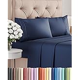 Cal King Size 4 Piece Sheet Set - Comfy Breathable & Cooling Bed Sheets Set - Hotel Luxury Bedding for Women, Men, Kids, Teens, Boys & Girls - Deep Pockets, Soft, Wrinkle Free - Oeko-Tex - Navy Blue
