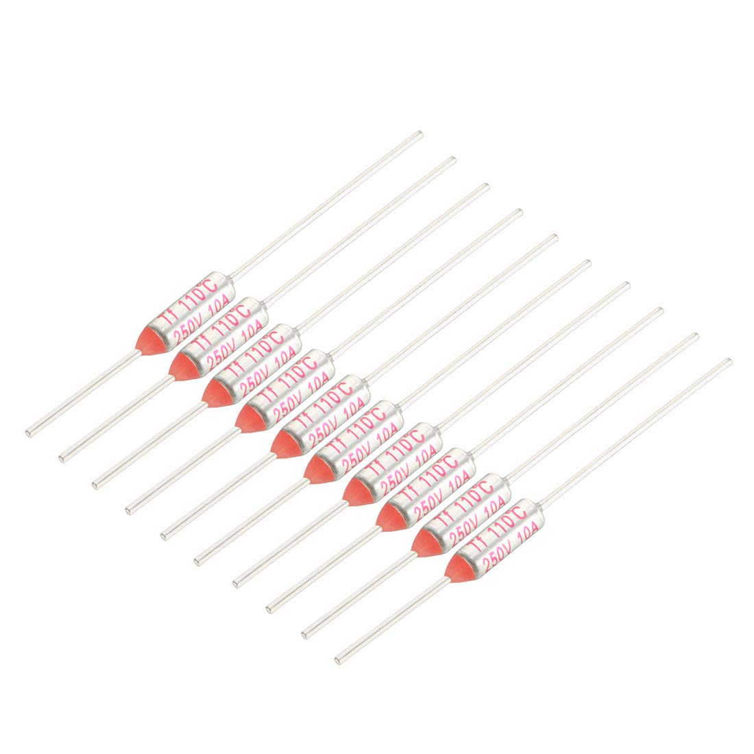 Sourcingmap 250V 10A 110℃ Celsius Circuit Cut Off Temperature Thermal Fuse 10 Pcs