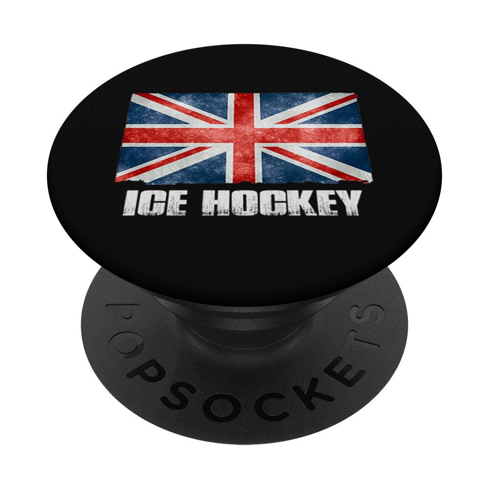 Great Britain UK Flag Ice Hockey - UK Ice Hockey Gift PopSockets Grip and Stand for Phones and Tablets