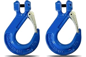 Hyecen 2 Pack G80 Clevis Slip Hook,3/8" Heavy Duty Chain Hooks,Forged Tow Trailer Safety Hook with 6900Lbs Work Load Limit Capacity for Hauler Hitches Wrecker Truck,Clevis Grab Winch Hooks for Lifting