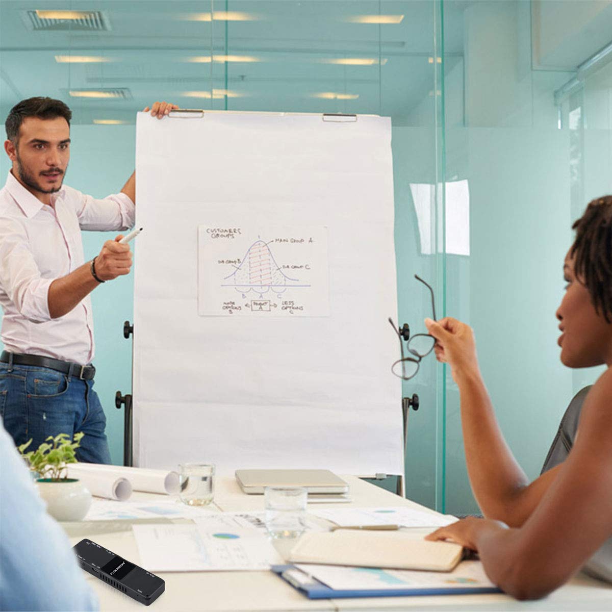 Voice Recorder, FLOUREON Rechargeable Audio/Video Recorder Portable Dictaphone Recording for Lecture/Interviews/Class/Meetings with USB Port for PC/Laptop, 1080P Mini Camera with Night Vision/Motion Detection