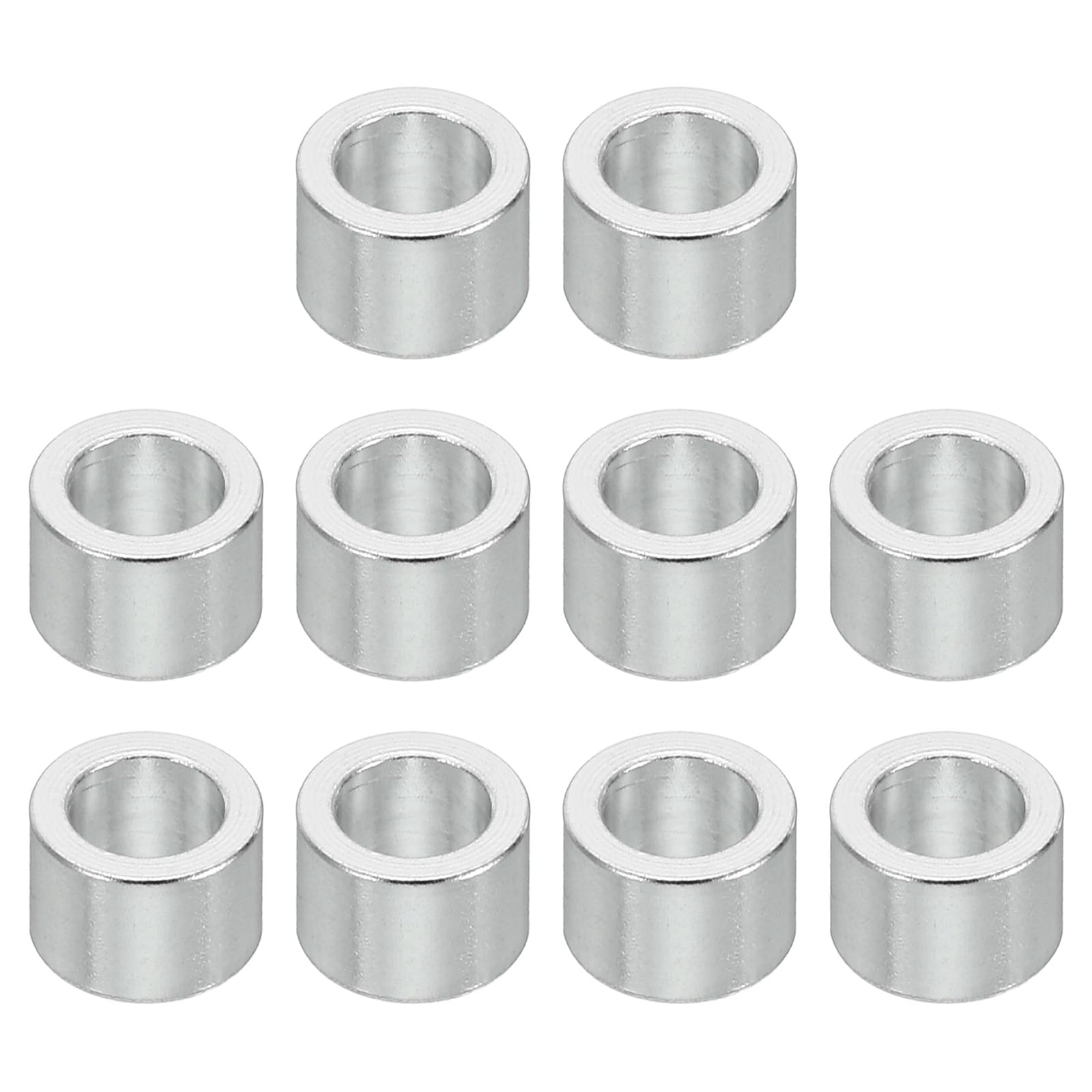 PATIKIL M5 Aluminum Spacers, 10 Pcs Metal Spacer Aluminum 5.2mm ID x 8mm OD x 5mm L Aluminum Spacer Screw Standoff Round for 1/5inch or M5 Screw Bolts