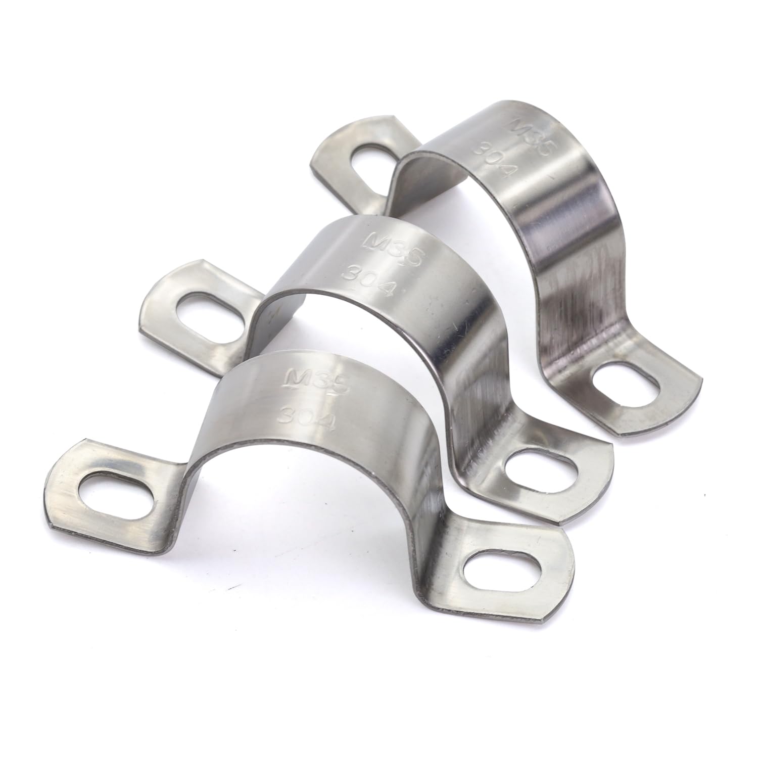 MgcTolBox Pipe Strap Clamp Ø 1 Inch, Heavy Duty Metal U Bracket with 2 Holes - Stainless Steel Conduit Clamps - Pipe Mounting Brackets | Ø 25 mm | 10 Pcs