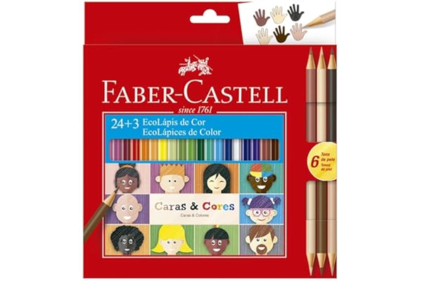 ECOLAPIS 24+3 CARAS & CORES, Faber-Castell, 120124CC, Tons de pele