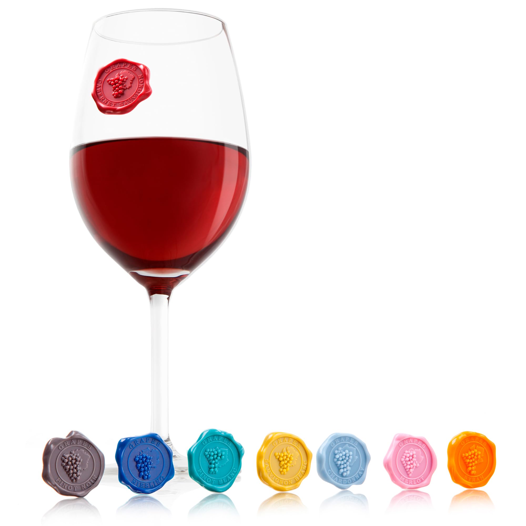 Vacu Vin Glass Markers Classic Set of 8 - Grapes Design