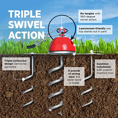 Industrial Puppy Dog Tie Out Stake 360 Swivel Strongest Dog Anchor