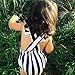 Newborn Baby Girl Striped Bodysuit Romper Jumpsuit Outfits Sunsuit Clothes (0-6 Months, Striped)