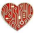 Pinsanity Digital Heart Enamel Lapel Pin