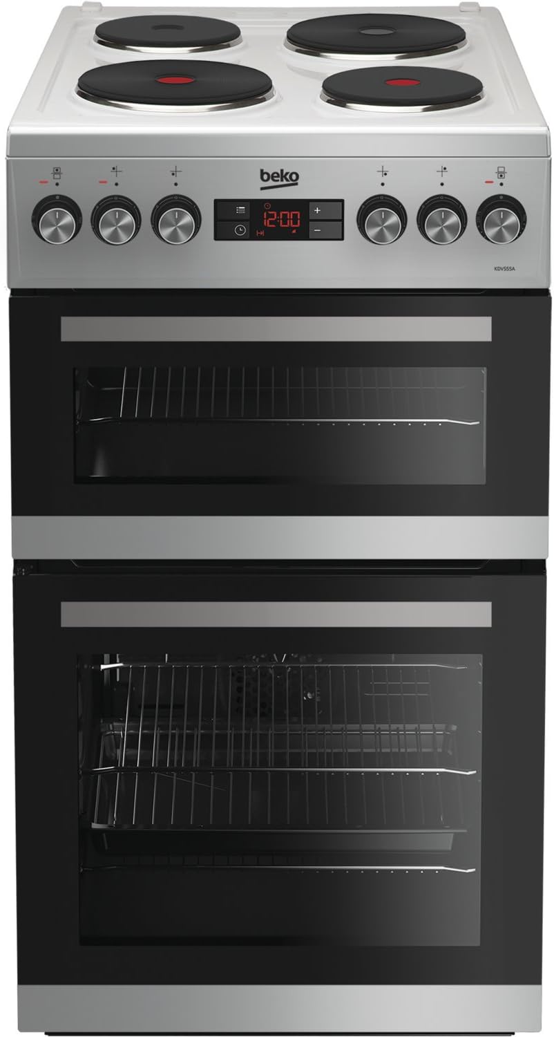 Beko KDV555AS 50 cm Double Oven Electric Cooker Silver Amazon.co.uk