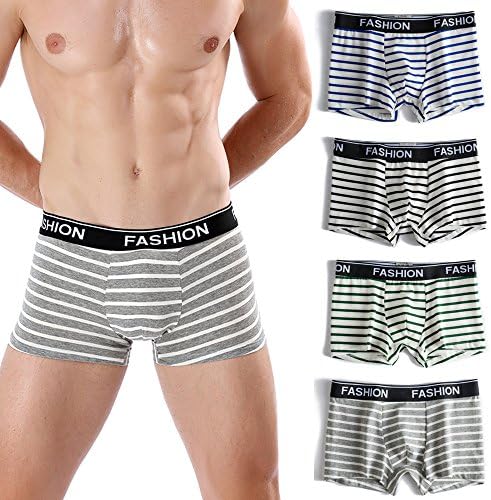 AngEra Men's Cotton Underwear Ultra Soft Boxer Briefs Comfy Waistband Trunks (M)