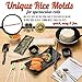 Sushi Making Kit - DIY Beginner Set - 10 Shape Molds, 3 Types - Maki rolls, Temaki, Nigiri, Knife, Spatula, Chopsticks, Sauce Dishes, Storage Bag & Sushi Maker Guide Book - Black - by KitchenBoosterz