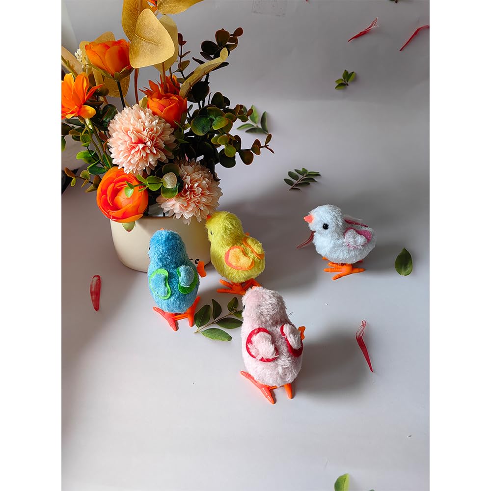Bunny and Jumping Chick Toys, Easter Wind Up Chick and Chicken Hopping Windup Toy for Kids Toddlers Party Favors Goody Bag Fillers Gifts