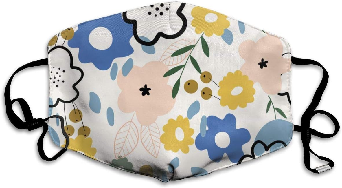 MATILDA RICHARDS Face Mask Dust Mask Pattern Design Flower Anti Pollution Unisex Fashion Mouth Mask,Washed Reusable Face Mask,Can Be Repeatedly Used