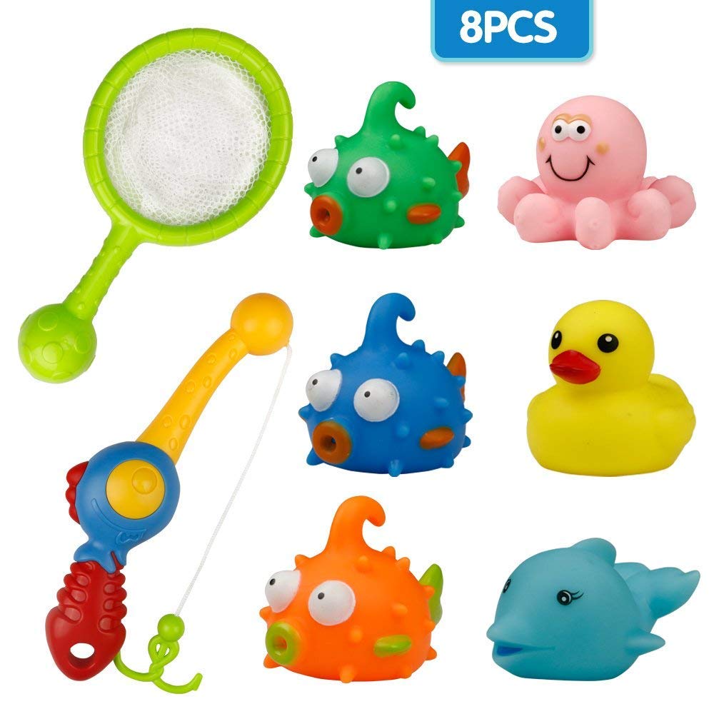 Juego de Agua Juego de pesca juguete juego flotante de pesca pescado red de pato con para 3 +