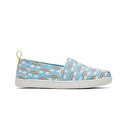 TOMS Girls Alpargata Loafer Flat, Blue Glow-in-Dark