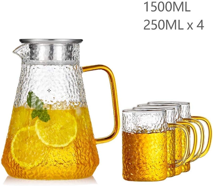 FCXBQ Jugs,Jug Cool Water Jug Set Heat Resistant Glass Jug