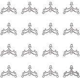 KISSITTY 20pcs Tibetan Silver Wave Chandelier Component Links Charm Pendant Connectors with 3 Holes for Dangle Earring Multi Strands Bracelet Necklace Jewelry Making Craft Supplies