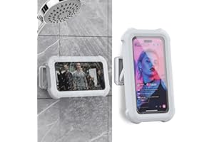 cymtkbr Shower Phone Holder Waterproof,480° Rotating Wall Phone Holder Mount with HD Touch Screen Guardian Phone up to 7 inch for iPhone 15 14 13 12 Pro 11 XR Max Samsung Galaxy S21