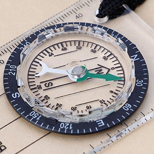 2 Pcs Ruler Map Scale Camping Hiking Compass Emergency Survival Tool Ideal For Outdoor Wildlife, Hiking, Camping,climbing Activities