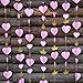 Mybbshower Gold Pink 3D Paper Heart Crown Garland Girl Princess Birthday Party Nursery Room Decor Balloon Tail Pack of 5