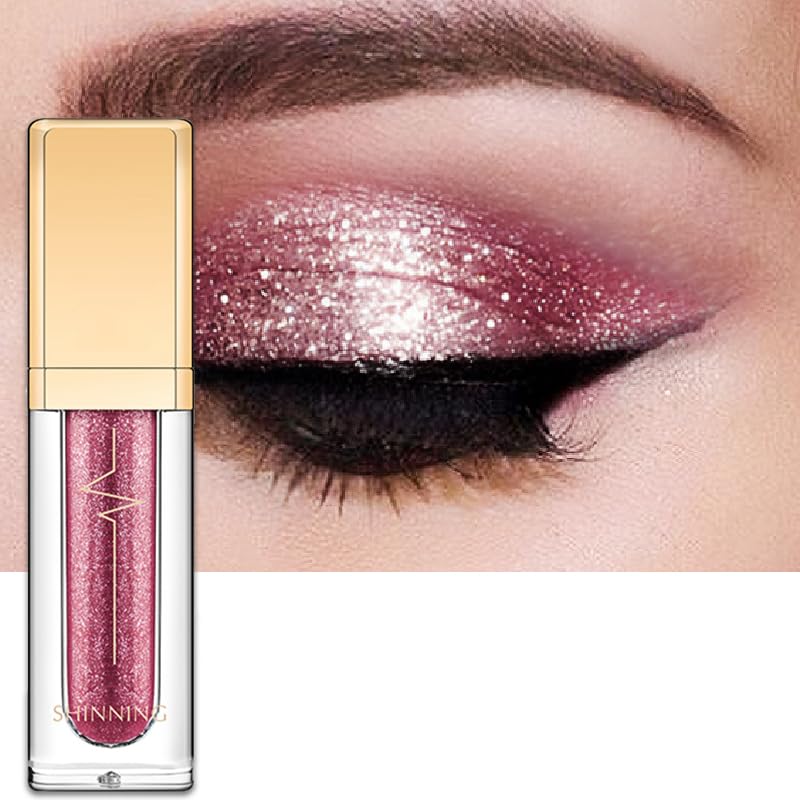 Liquid Glitter Eyeshadow & Eyeliner Pen, eyeshadow Stick, Highly Pigmented glitter Eyeliner Shimmer, Diamond Liquid shadow makeup, Quick Drying, Long Lasting, Glitter Eyes Makeup (17#)