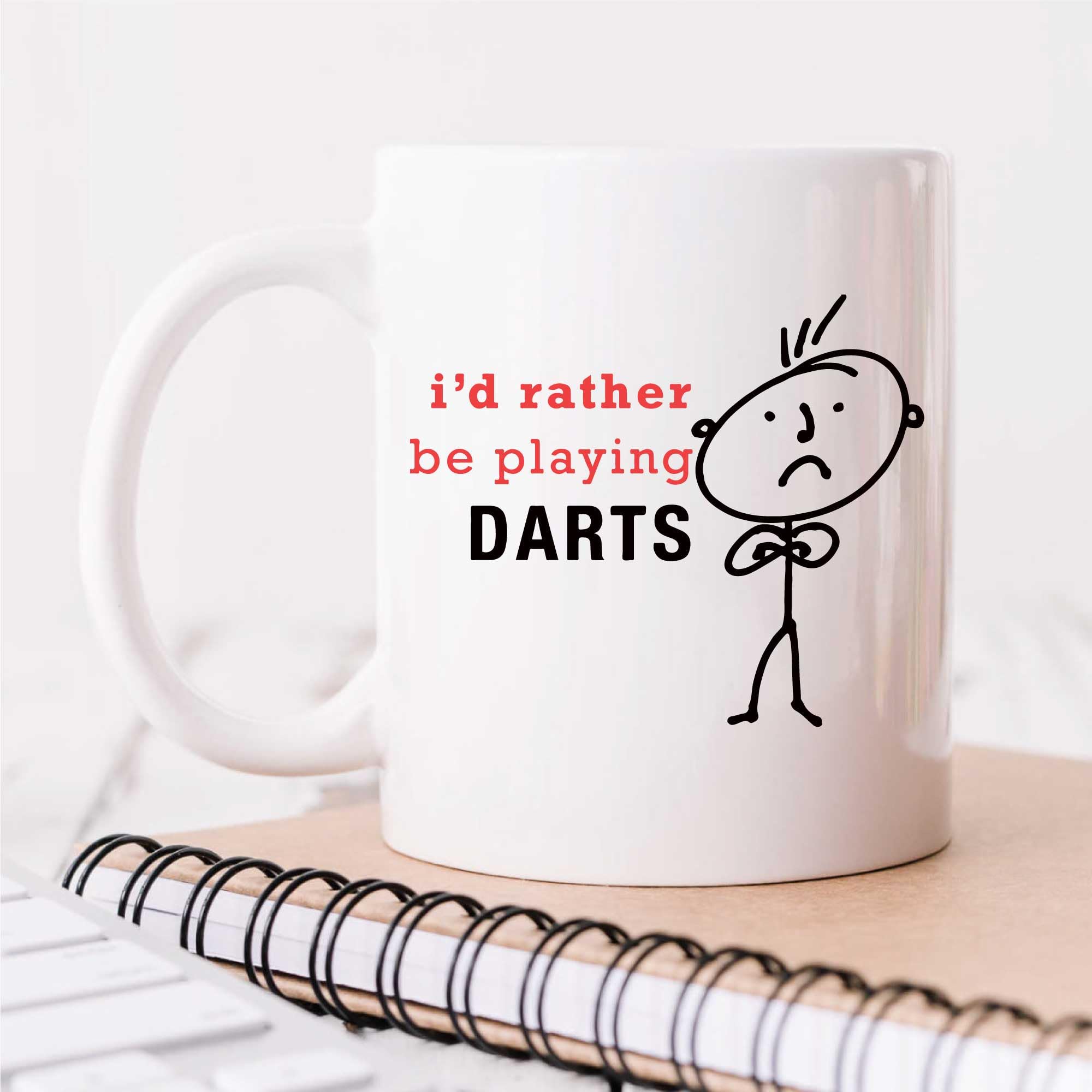 60 Second Makeover Limited Mens I'd Rather Me Playing Darts Mug Cup Husband Boyfriend Uncle Present Gift