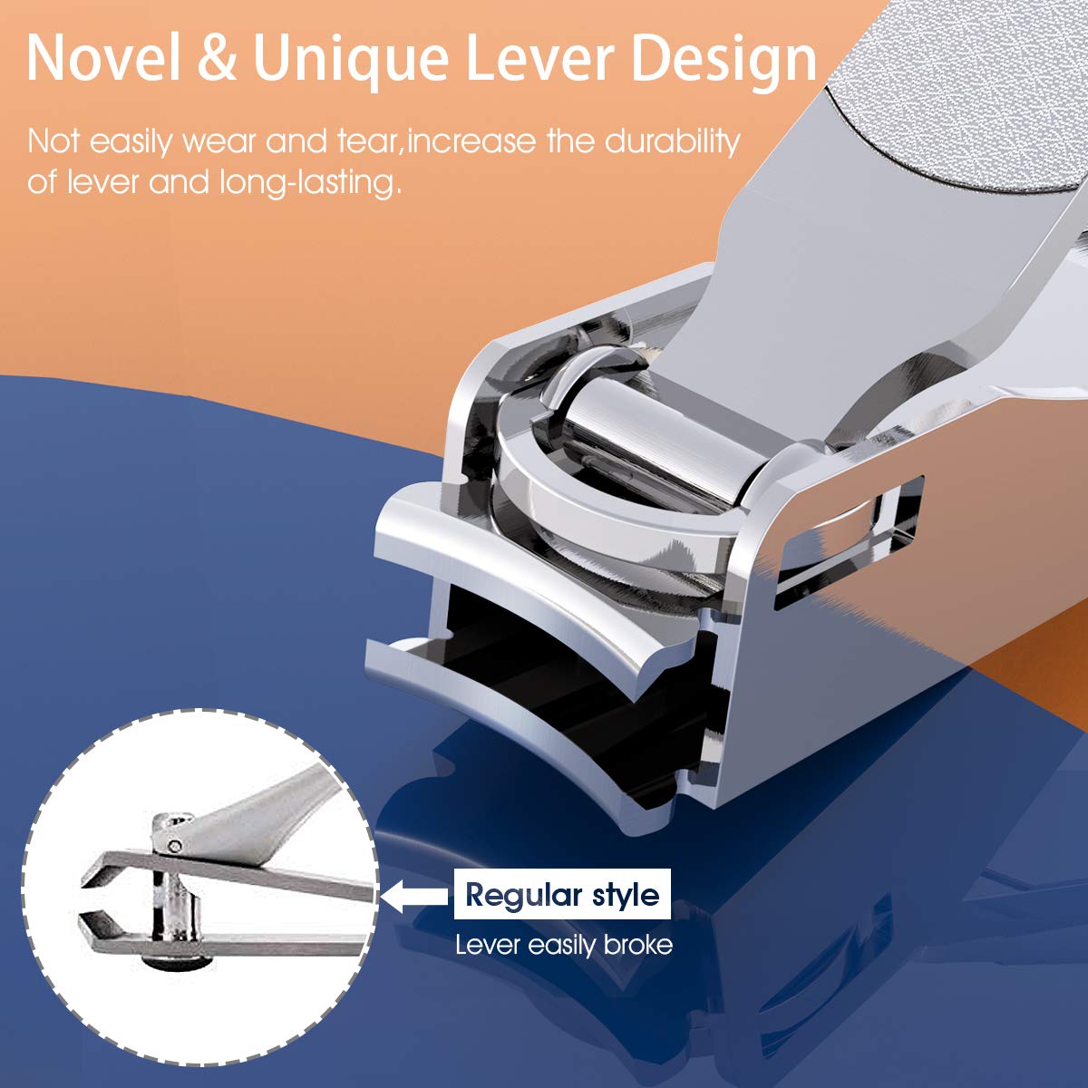 GLAMFIELDS Nail Clipper with Catcher, No Splash Fingernail Toenail Clipper Stainless Steel Nail Cutter Nail Trimmer for Men and Women, Packed with Leather Pouch, Silver: Beauty