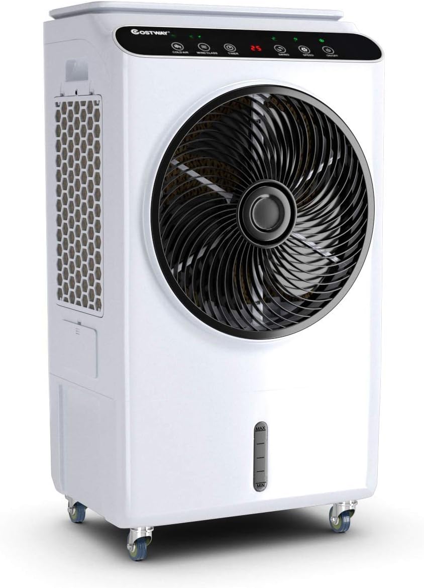Toolsempire 3 IN 1 Portable Air Conditioner Fan Evaporative Air Cooler and Humidifier 26L Water Tank Capacity 3 Wind Speeds 3 Modes 12H Timer Setting LED Display Remote Control Industrial Fan 36 inch
