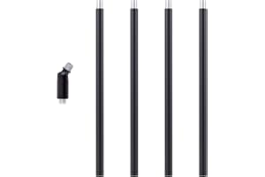 SHENGQINGTOP M10 Threaded Extension Rod with Sloped Ceiling Adapter Kits for Pendant Light, Island Lighting, Black
