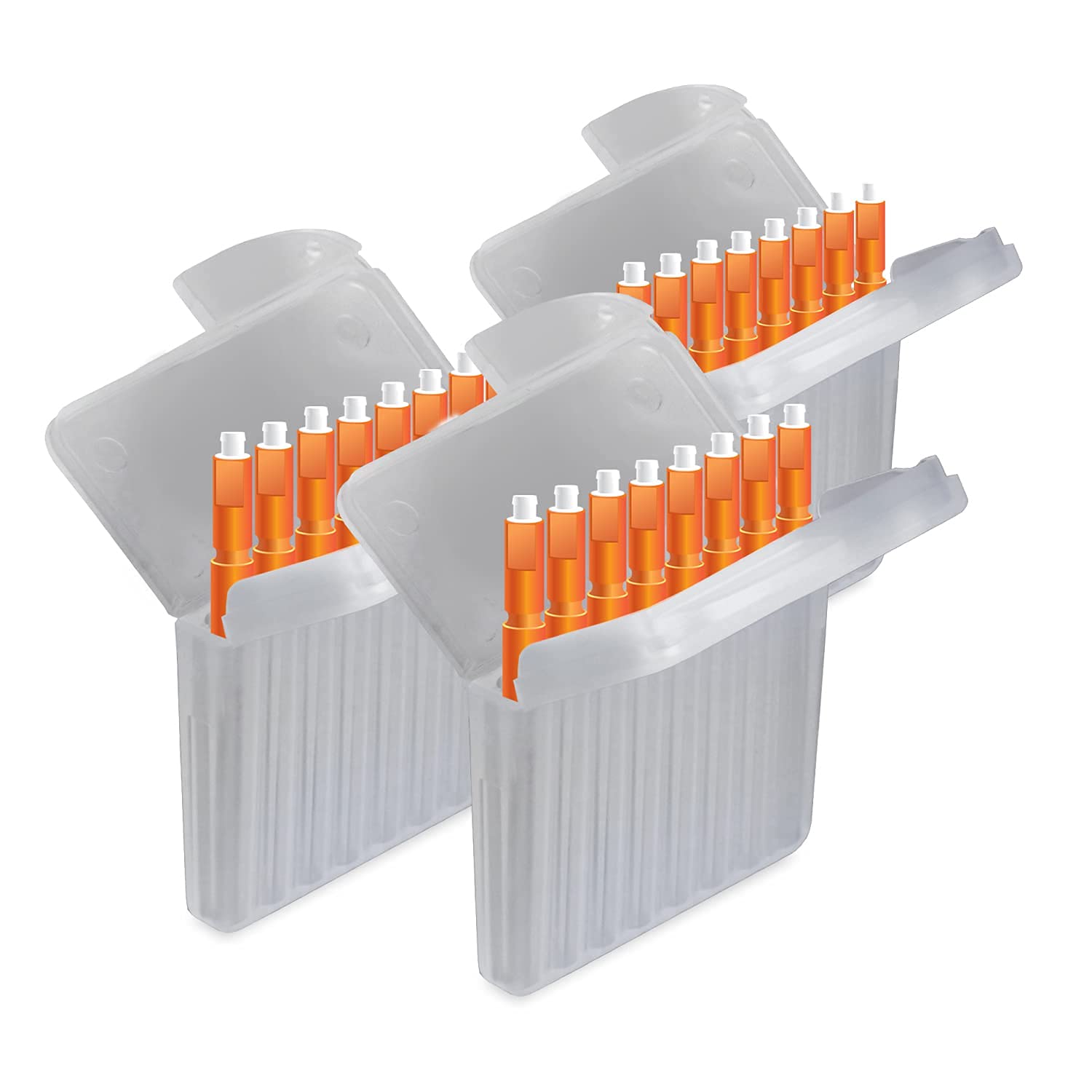 JB White Pack of 24 Orange Wax Filters for Hearing Aids - Compatible with Starkey Hear Clear, Behind-The-Ear, Noise Reduction, 1.5mm x 1.7mm