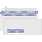 500#10 Single Window Security Envelopes, PANDRI NO.10 Security-Tinted Envelopes Designed for QuickBooks Invoices, Business Statements and Computer Printed Checks-Number 10 Size 4 1/8 Inch X 9 1/2 Inch