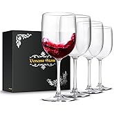 Vonams Stone Unbreakable Wine Glasses 16oz - Shatterproof, Reusable, Drink Glassware (Set of 4) For Indoor Outdoor Drinkware Travel, Pool, Camping, Beach, Picnic