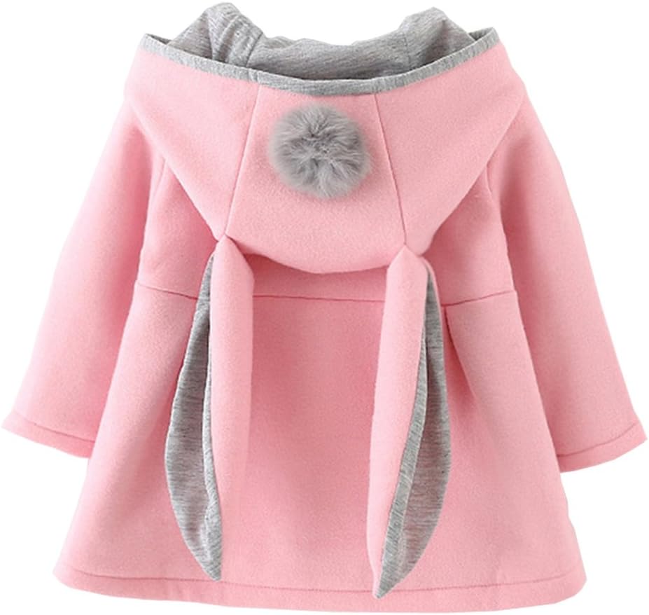 Baby Girls Winter Autumn Cotton Warm Jacket Coat (6M, Pink)