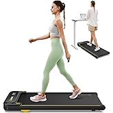 UREVO Walking pad, Under Desk Treadmill for Home Office, Portable Desk Treadmill with Double Shock Absorption Remote Control 