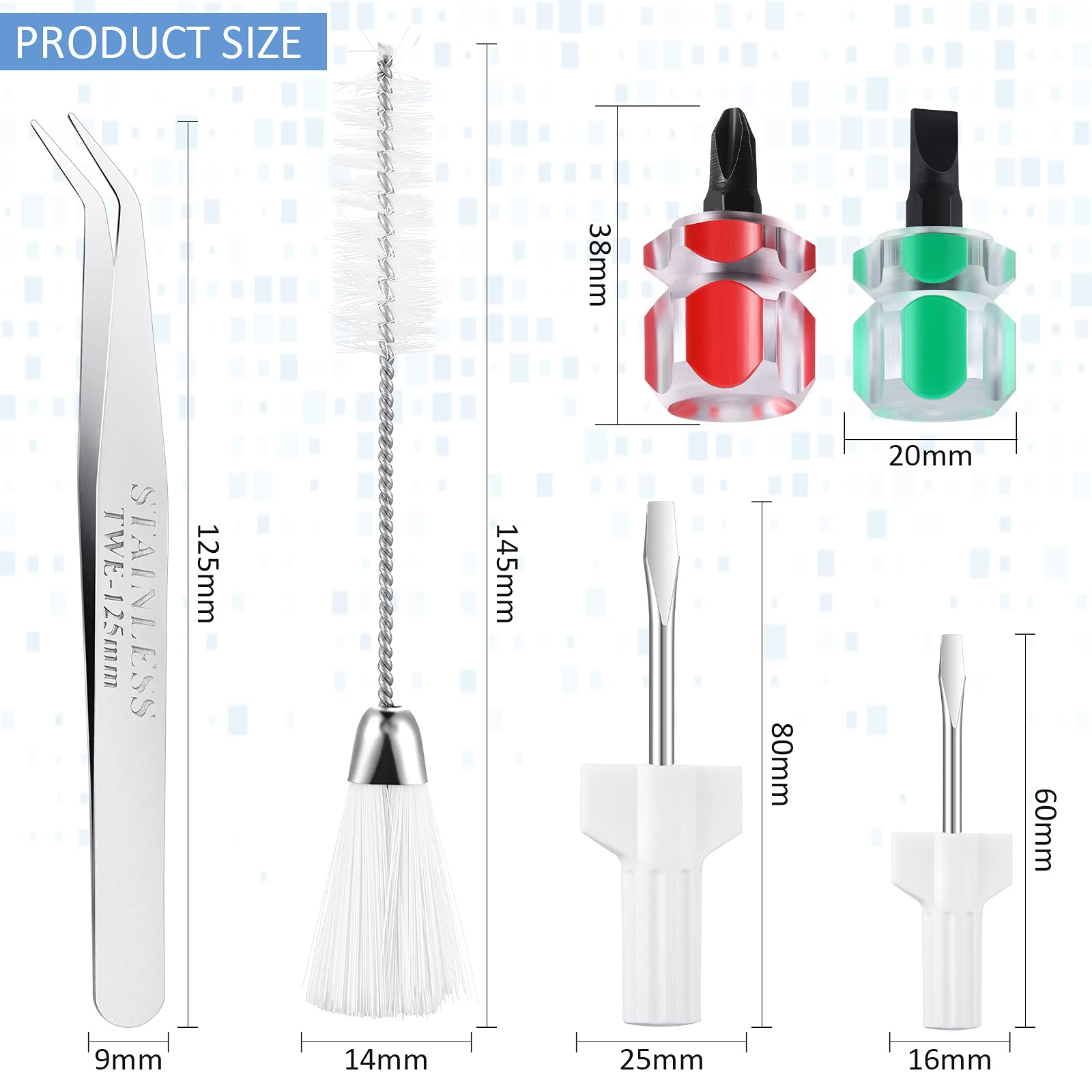 6 Pieces Sewing Machine Cleaning Kit Includes Tweezers Double Headed Lint Brush 4 Pieces Short Screwdriver, Flathead Cross Head Mini Portable Screwdriver for Repair Machine Sewing Tools