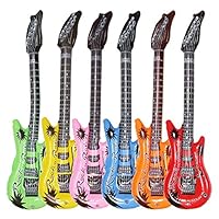 Dr.dudu Inflatable Guitar, Waterproof Assorted Colors Party Decoration (6pack)