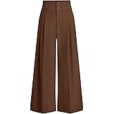 PRETTYGARDEN Womens Spring Wide Leg Palazzo Pants 2026 Trendy Loose Button High Waist Pleated Work Business Casual Trousers