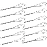 CHuangQi 5 Inch Endurance Stainless Steel Mini Whisk/Egg Beater, Set of 12