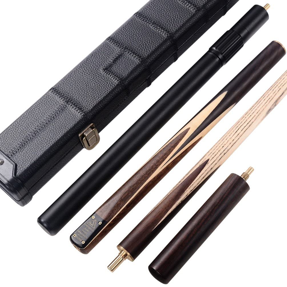 CUESOUL Classic Handmade 57 Inches 18oz Rosewood 3/4 Jointed Snooker Billiard Pool Cue, Rosewood Butts & Aluminum Telescope Extension, Leathertte Protective Case, 9.5mm Tip Snooker Cue Set(CSSC014)