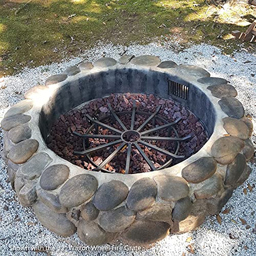 TITAN GREAT OUTDOORS 36" Wagon Wheel Fire Grate, Decorative Wood