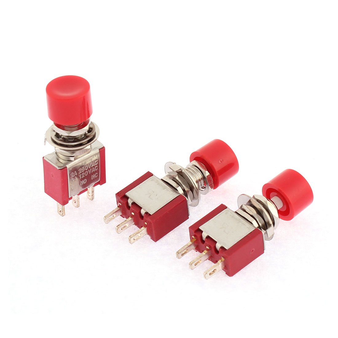 Sourcingmap 3pcs 3 Terminals 1NO 1NC Micro Push Button Switch AC 250V 2A 120V 5A