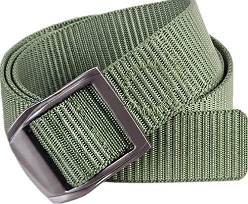Kinsun Men's Military Tactical Belt Buckle Nylon Web Belt 1.5" Wide (Army Green)