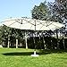 Outsunny 15' Outdoor Patio Market Double-Sided Umbrella - Cream White and Brown