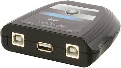 KÖNIG 2 Port USB 2.0 Switch Hub for Printer Scanner Devices 2 Computers